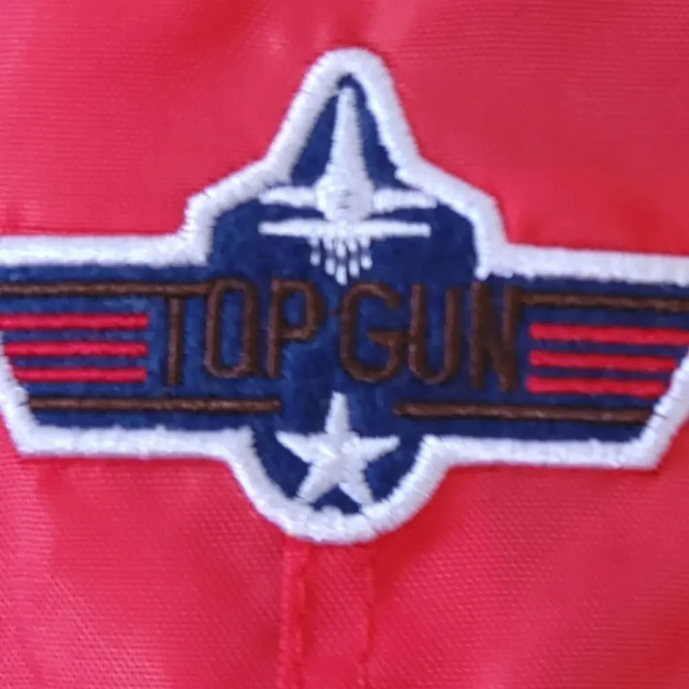 Dog Puffer Coat Top Gun XL Red, Fleece Lined Snap Buttons